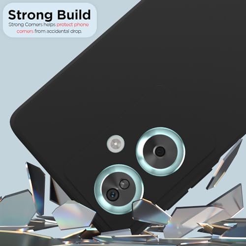 Image of Outlouders Back Cover for Oppo A79 5G | Camera Protection | Durable Soft Matte Silicone Bumper Case (Black)