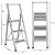 Sorfey Premium 3 Step Modern Aluminum Ladder. Lightweight,-Ultra Slim Profile, Anti Slip Steps, Sturdy-Portable for Home, Office, Kitchen, Photography Use, Aluminum Finish