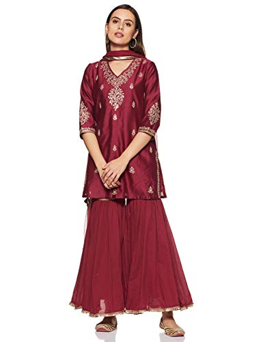 Image of BIBA Women's Cotton Straight Salwar Suit Set
