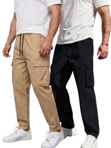 Image of Leriya Fashion Men's Cargo Pants | 4 Pocket Cotton Cargo Joggers for Men | Loose Fit Stylish Pant with Pockets | Casual Baggy Trousers & Streetwear Lower