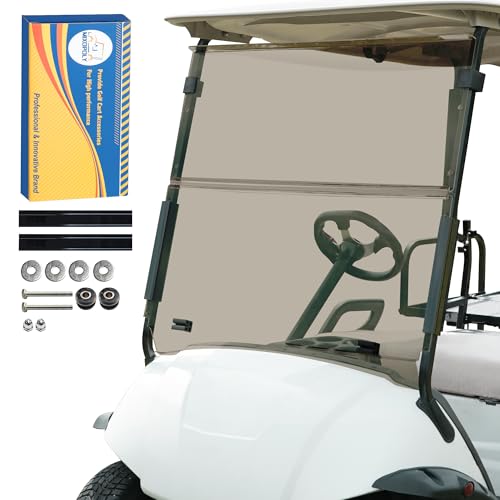MIXOPOLY Golf Cart 5MM Thicken Tinted Windshield for Yamaha G29-Drive 2007-2016, Acrylic Fold Down Windscreen, Anti-UV, Impact Resistant and Shatterproof