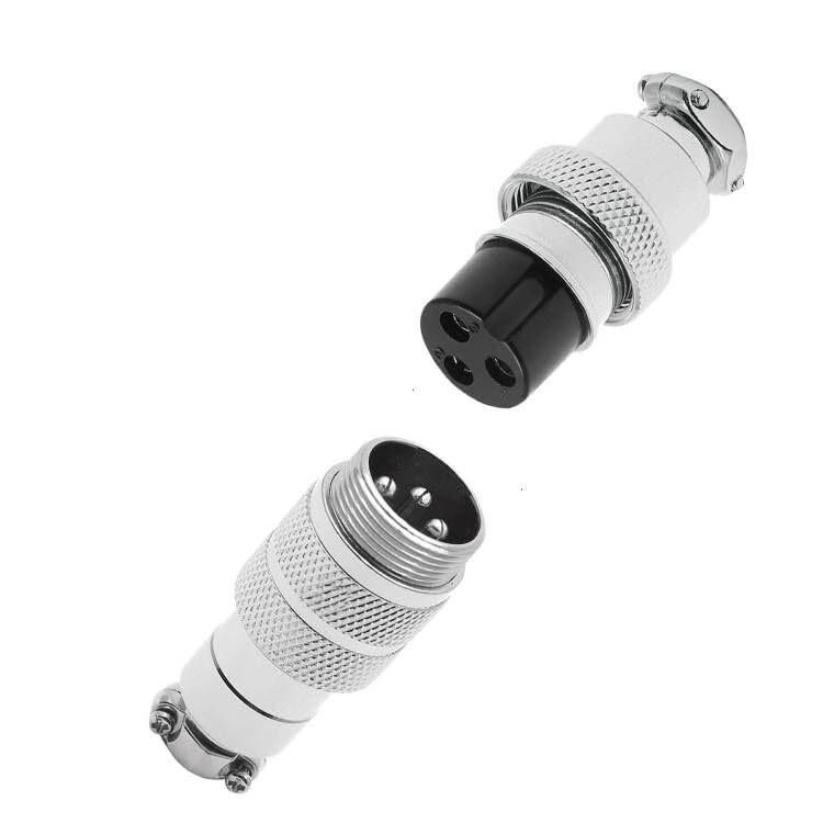 Conector Aviación GX20-3P Metal Macho-Hembra 3 Set Plata miniatura 2