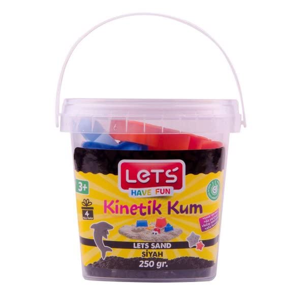 Lets Kinetik Kum 250 gr. Siyah Plastik Kutu