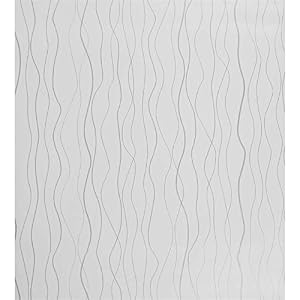 Jolihome 08-5m Weiß Silber Wellen Tapete 44x500cm
