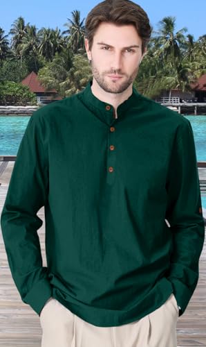 Image of Zombom Cotton Polyester Blend Solid Casual Regular Fit Mandarin /Chinese Collor Short Kurta Shirt for Men