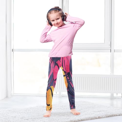 Toddler Girls Leggings Printed Yoga Pants Leggings Yellow Pink Leaf for Kids4