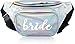 JUSTOTRY 1 Packung Holografische Bauchtasche für Junggesellenabschied Frauen，Silber Team Bride Fanny Pack für Bride to Be Gift, Bachelorette Party und JGA Deko Frauen