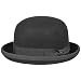 Produktbild LIERYS Wollfilz Uni Melone Damen/Herren - Wollfilzhut Made in Italy - Bowler mit Satinfutter - Hutklassiker Sommer/Winter schwarz 59 cm