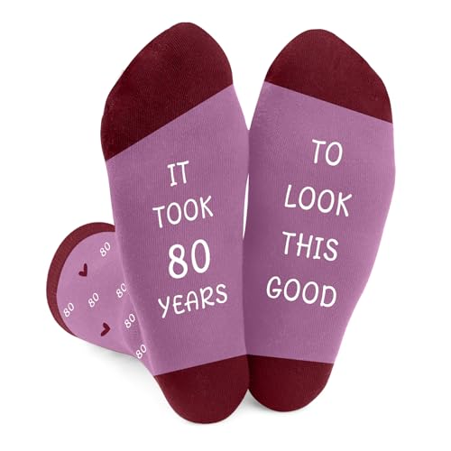 80th Birthday Gifts for Women Birthday Gifts for Mum Grandma Nanny Nana Sister Daughter Female Ladies Girlfriend Best Friends Sister in Law Wife Presents Socks from Mum Dad Daughter Boyfriend Friends