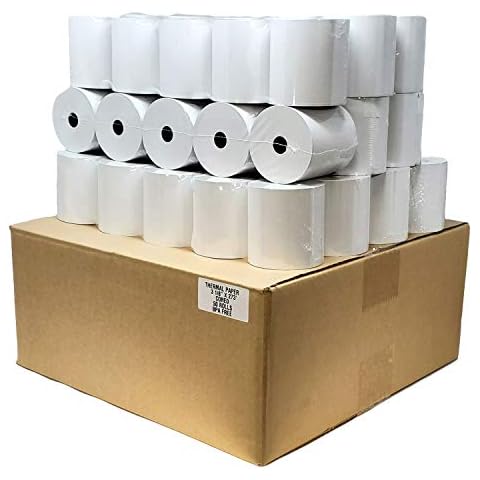 Nayelish (50 GSM) 3 1/8 x 273 thermal paper roll 50 pack - extra long 50 rolls Premium Quality Thermal Paper Rolls - Star Micronics TSP 100 300 500 600 700 CT-S300 Bpa Free Cover