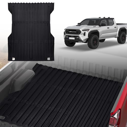 Truck Bed Mat for 2024 2025 2026 Toyota Tacoma 5FT Rubber Bed Mats for Tacoma Pickup Truck Cargo Mats Accessories Cargo Mat Anti-Slip