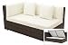 Produktbild OUTFLEXX 2-Sitzer Ecksofa aus hochwertigem Polyrattan, braun marmoriert mit Kissenbox-Funktion, Armlehne rechts, inkl. Kissen, Lounge-Sofa, Couch, wetterfest, rostfrei, Boxfunktion