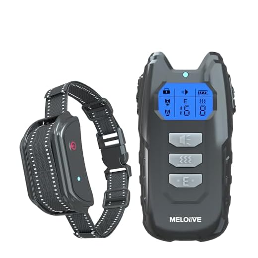 Meloive Collar de Adiestramiento para Perros, Modos de Pitido, Vibración y E, Pantalla LCD con Retroiluminación, Poliéster