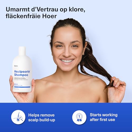 Healpsorin Shampoo - Pflegendes Kopfhautshampoo für schuppige, empfindliche & trockene Kopfhaut - Mit Salicylsäure, Urea & DERMOSOFT® DECALACT - Steroidfrei - 500ml
