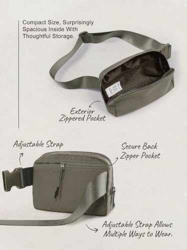 Image of ODODOS Unisex Mini Belt Bag with Adjustable Strap Small Fanny Pack for Workout Running Traveling Hiking, Dark Umber