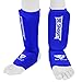 Kids Shin Instep Pads MMA Leg Foot Guards Muay Thai Kick Boxing Guard Protector (Blue, XXS (9 to 13 Years))
