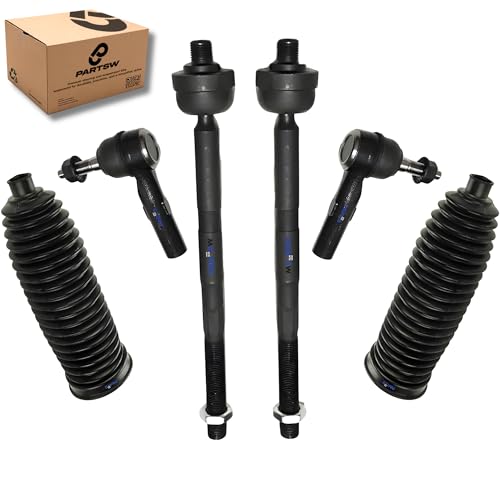 6 Pc Inner Tie Rod Ends Bellow Boots Outer Tie Rod Ends Passenger & Driver Side