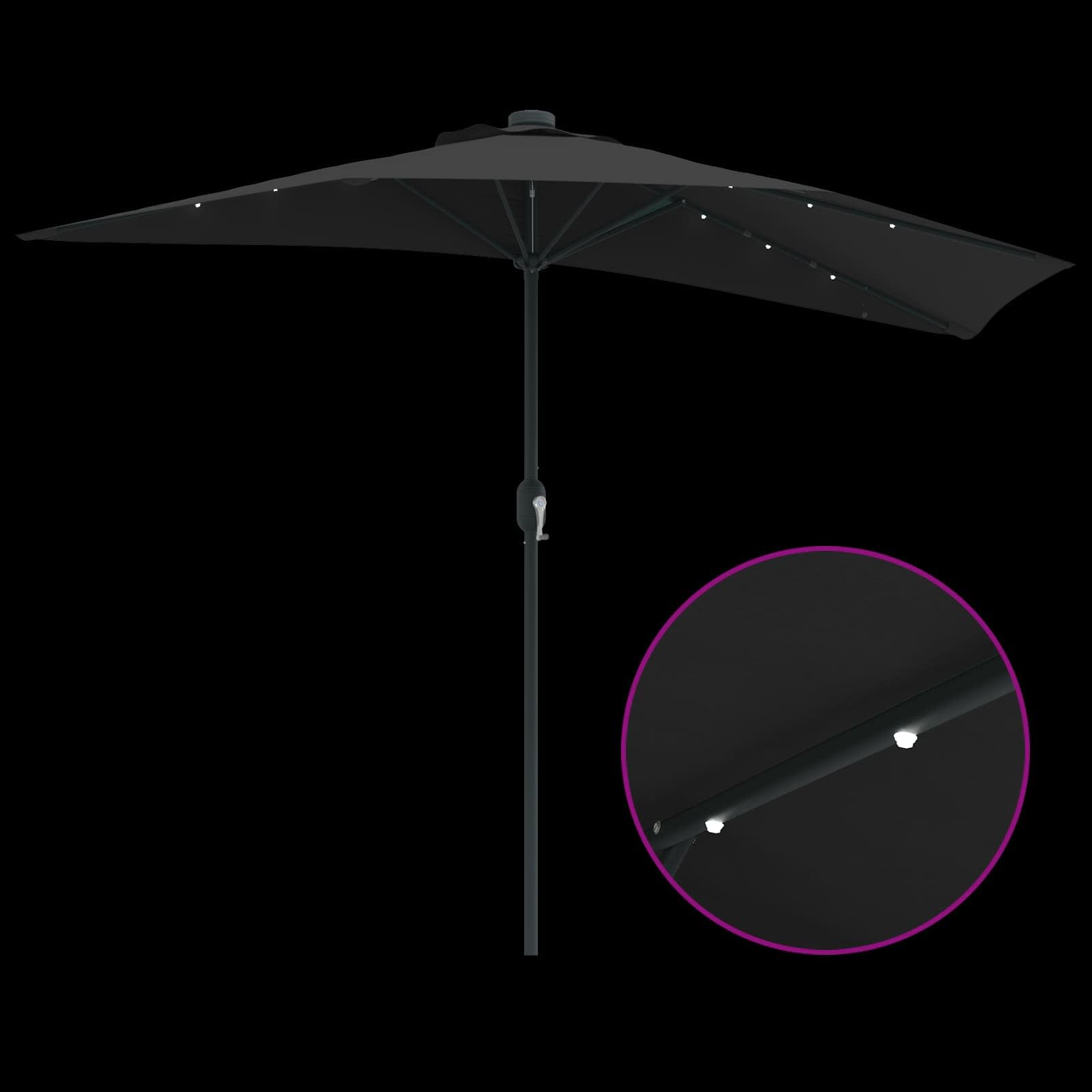 vidaXL Parasolka ogrodowa 294 x 150 x 224 cm Poliester i Stal Czarny