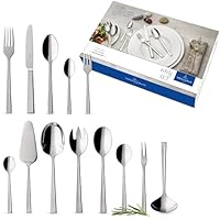 Villeroy & Boch – Victor Cutlery Set 68 Pieces for 12 People, Dishwasher Safe, Rustproof, Knife, Fork, Spoon, Luxury Cutlery Set, Dinner, 18/10 Stainless Steel