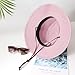 DRESHOW Womens Summer Straw Sun Hat Wide Brim Bucket Hats Fedora Hats Panama Beach Hat with Chin Strap UPF 50+