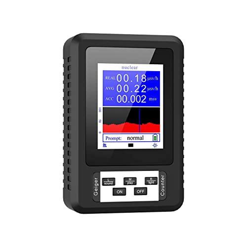Geigerzähler, Strahlungsdetektor, Beta Gamma Röntgentester Hochempfindliches tragbares digitales Messgerät, Dosisalarmgerät, Nuklearstrahlungsdetektor (Schwarz) Cover