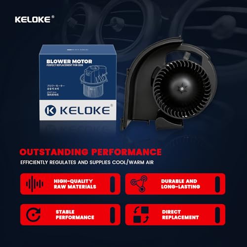 Image of KELOKE Front HVAC Heater Blower Motor Fan Compatible with BMW X5 2014 /2016-2018, X6 2015-2019, with Fan Cage, Replace# 64119291177 PM4933 BM10055C