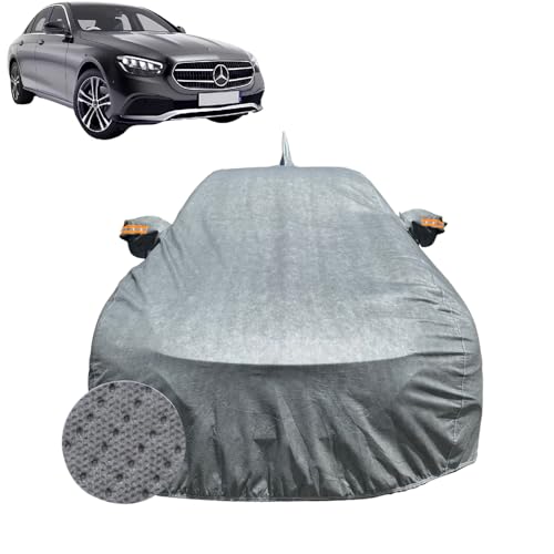 Image of Car Cover for Mercedes-Benz E Class (2017-2023) | 100% Waterproof Cover with Reflective Mirror Pockets | Dustproof, Scratchproof, Heatproof E Class Car Cover |Soft Cotton Lining| Grey