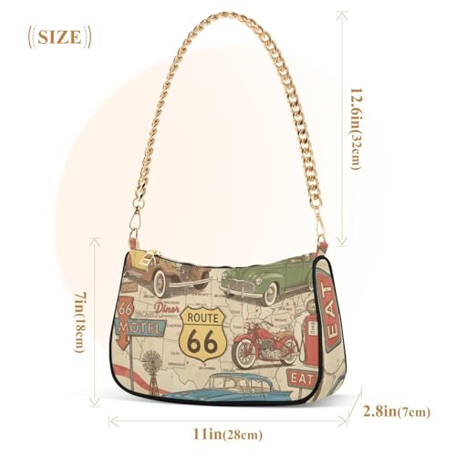 Retro Route 66 Bolsos bandolera para mujer miniatura 7