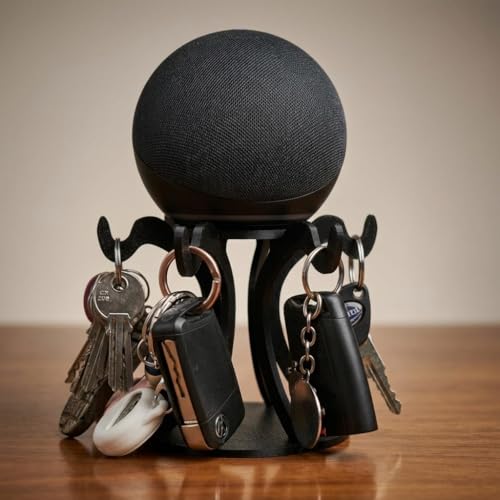 Suporte De Mesa Alexa Echo Dot 5 Geração Porta Chaves Preto