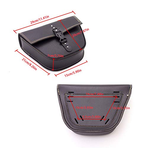 Bolsa lateral para moto de cuero sintético con hebilla rápida miniatura 2
