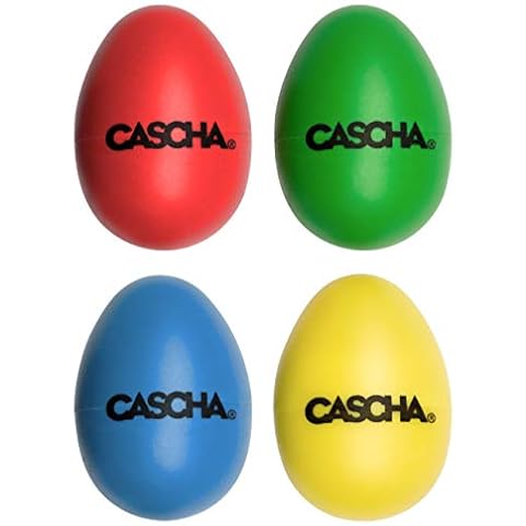 CASCHA Percussion Shaker, Eggshape, for Children, 4 Pieces, Music Eggs, Coloured Shaking Eggs for Easter, Music Gift, Egg Shaker For Kids, HH 2003 Cover
