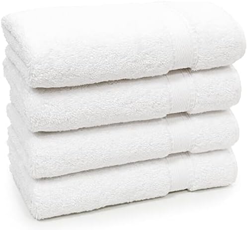 Pack of 4 Premium Hand Towel 100% Egyptian Cotton Ultra Soft & High Absorbent - 500 GSM Extra Think White Hand Towel 50x90 cm Spa Hotel Quality