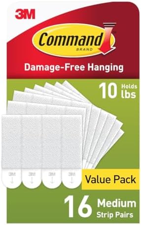 Command Medium (10 lb) Picture Hanging Strips, 16 Pairs (32 Strips)