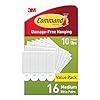 Command Picture Hanging Strips, Medium, White, Holds up to 12 lbs., 16-Pairs (32-Strips), Easy to Open Packaging
