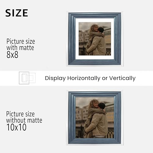 Image of Art Street Luxury Photo Frame for living room, Modern Step Design Photo Frames for Photograph, Art Work, Kids Room Set of 6 (10x10 Inch, Blue)