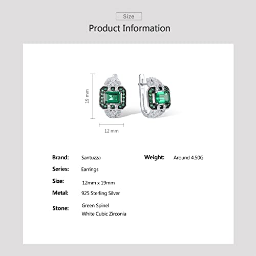 Santuzza 925 Sterling Silver Gemstone Cubic Zirconia Huggie Earrings for Women4