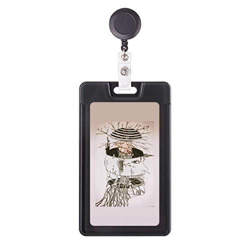 Étui rétractable pour badge Hundred Years Human Life en plastique robuste avec cordon extensible