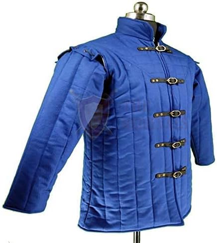 Miniatura 3 de ITS Medieval - Abrigo de gambeson medieval grueso acolchado de media longitud manga completa Gambeson Chaqueta Aketon Armadura Gambeson por ITS