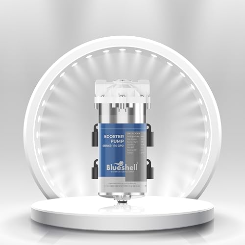 Image of Blueshell Standard DELUXE RO Booster Pump 150 GPD, RO Pump 150 GPD with Elbow and End Connectors | Compatible with All Types of RO Water Purifier, Universal Type Motor