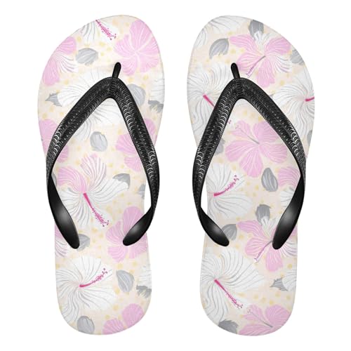 Burbuja Flowers Flip Flops for Women Men, Soft Thong Sandals Rubber Slippers for Pool Beach Essentials