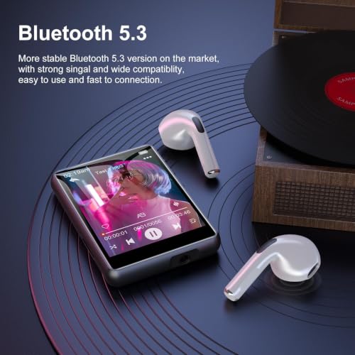 Image of MP3 Player Bluetooth 5.3 - SWOFY 64GB Mp3 Music Player with 2.4 inch Touch Screen, Portable Digital Audio Player with HD Speaker FM Radio, Recording Support up 512GB Black
