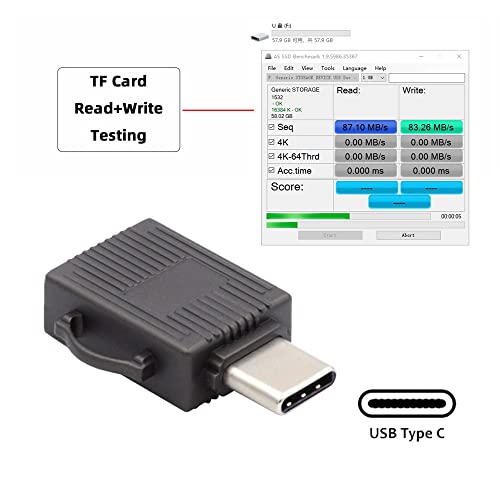 Cablecc 5Gbps USB 3.0 Type C USB-C to Micro SD SDXC TF Card Reader Adapter for Laptop Tablet Phone, grey usb-c to tf otg - Image 4