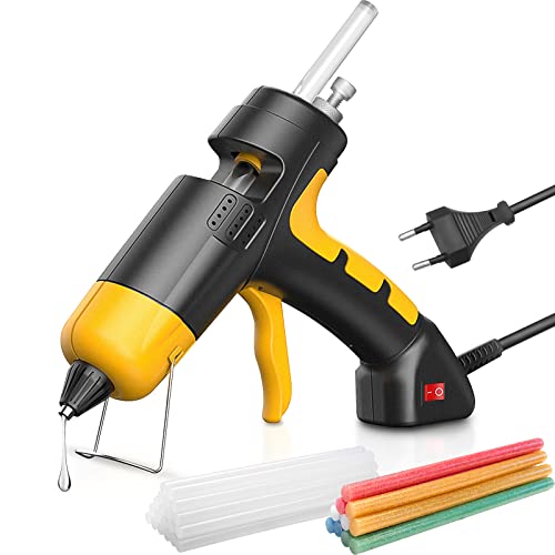 Pistola de pegamento caliente con 30 barras de pegamento de 7 x 150 mm, calentamiento rápido y estable en, pistola de pegamento, efecto de aislamiento de calor súper para etiquetar para bricolaje Cover