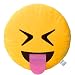 EvZ 32cm Emoji Smiley Emoticon Yellow Round Cushion Stuffed Plush Soft Pillow