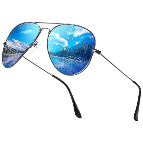 Image of Classic Aviator Sunglasses for Men Womens Polarized UV Protection Driving Sunglasses