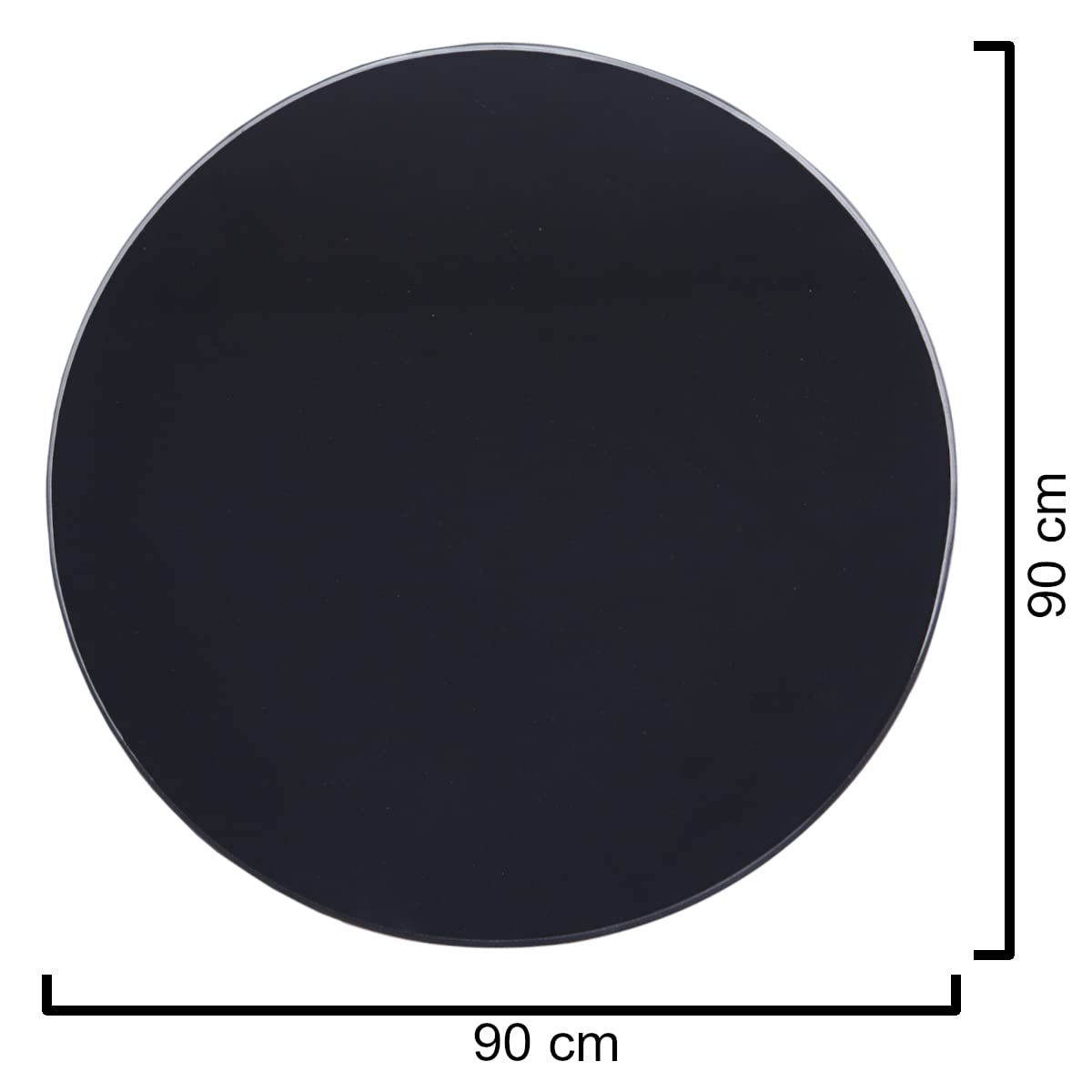 Pannello in vetro di sicurezza, rotondo, 90 cm, spessore 6 mm, per camino o stufa, colore nero