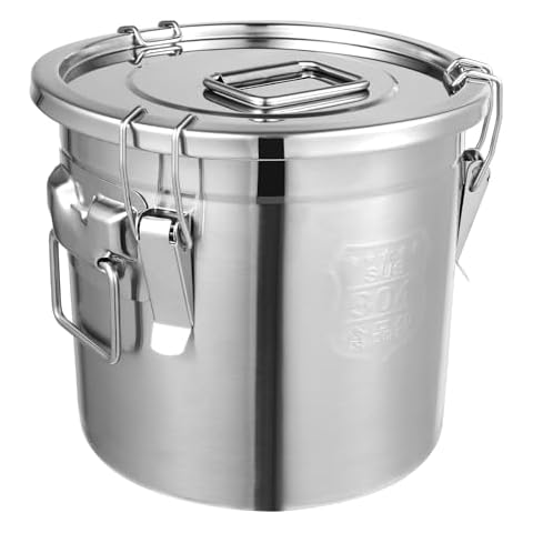 VPABES 12L 304 Stainless Steel Airtight Canister for Kitchen, Metal Coffee Canister Food Storage Containers with Lids Sealed Kitchen Containers for Rice Oil Milk Storage Canister Cover