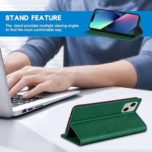 Image of ZZXX for iPhone 13 Mini Wallet Case Strong Magnetic 5.4 inch,Green