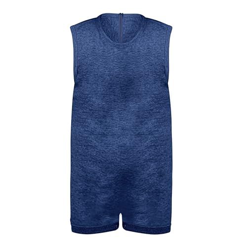 TescoRu Exclusive Back-Zip Onesie - Designed with a convenient back zipper for easy diaper changes (Blue, 3-4T)