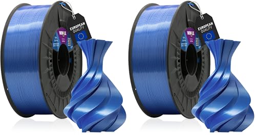 Filament PLA Silk 1.75mm WINKLE bleu acier pour impression 3D bobine 300g